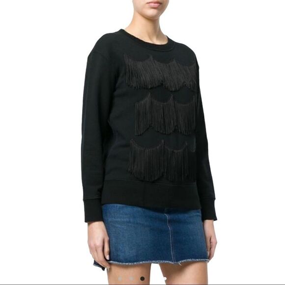 NWT Marc Jacobs Black Fringed Sweatshirt - Picture 1 of 10